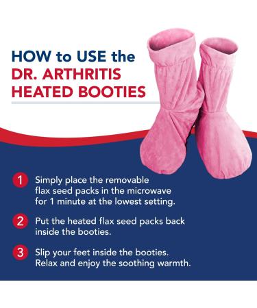 Doctor Developed Heated Booties - Foot Warmers for Women & Men - Heat Therapy Socks with Microwavable Heating Pad - Pink - One Size - Buy Online on GoSupps.com