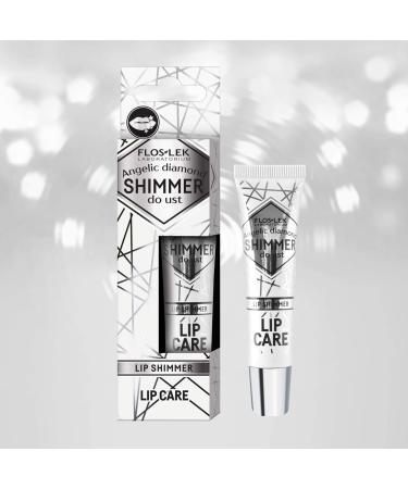 Floslek Lip Shimmer Lip Gloss - Angelic Diamond | 10g | Moisturizing Glitter Lipstick with 7 Natural Oils Argan & Avocado | 3D Effect Glam Style - Buy Online on GoSupps.com