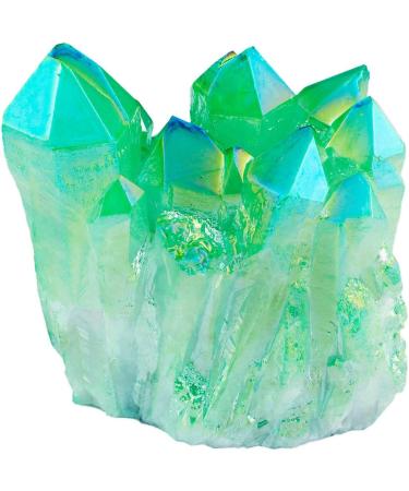 Nupuyai Titanium Coated Green Bergkristall Druse - Irregular Crystal Cluster Quartz Geode for Reiki & Feng Shui Decoration - Buy Online on GoSupps.com