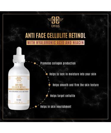 Anti-Face Cellulite Retinol Serum with Hyaluronic Acid & Niacin | Made in USA | Non-GMO & Cruelty-Free | Quick Absorption 2 Oz - Buy Online on GoSupps.com
