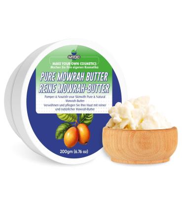 Mowrah Butter | Kosmetische Qualit t | Nat rliches Weichmachermittel f r Haut- und Haarpflege | Ideal f r Lotionen Cremes Balsame Seifen und DIY-Sch nheitsprodukte 200 g / 7 05 oz