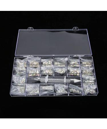 Nail Art Rhinestones 13 Styles Colorful Nail Glitter Glass Jewels Diamonds for Nail Decoration Make-up DIY Clothing Phone Decor Nail DIY Glass Decoration with Rhinestone Picker - Buy Online on GoSupps.com