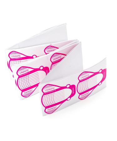 G2PLUS 100 pieces nail stencils nail extension stencil for gel nails & nail extension pink stencils 100 pieces pink