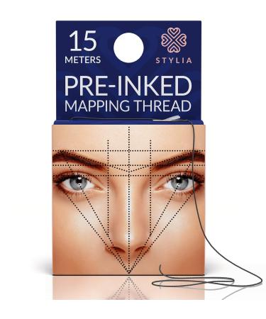 Microblading Supplies Pre-Inked Eyebrow Mapping String   15 Meters - Ultra-Thin  Mess-Free Thread  Create a Crisp  Spot-on Brow Map Every Time   Hypoallergenic  Cosmetic Grade For Permanent Makeup 1 Count (Pack of 1)