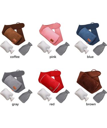 ZEARLY Set of 3 Hot Water Bottles - Rubber Bottles with Soft Covers & Waistband for Neck Shoulder Back Relief | International Shipping Available - Buy Online on GoSupps.com