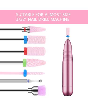 Maquita 7-Piece Ceramic Nail Drill Bits Set - Professional Gel & Acrylic Nail Millers for Home Manicure & Pedicure - Large Pink Gift - Buy Online on GoSupps.com