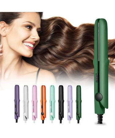 2 in 1 Mini Curling Wand & Flat Hair Straightener - Portable Travel Styler for All Hair Types (Green) - 2024 New Mini Design for Short Hair - Buy Online on GoSupps.com
