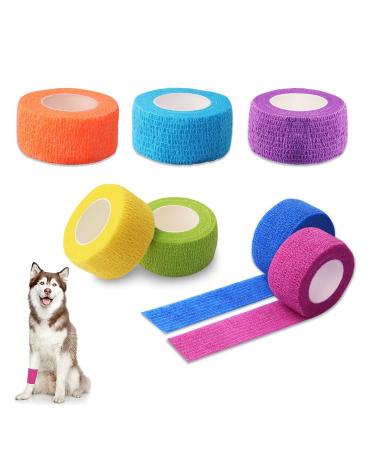 Pet Vet Wrap 7 Rolls Self Adhesive Dog Bandages Non-Woven Elastic Breathable Vet Wrap Bandage Tape for Pet Animals - Buy Online on GoSupps.com