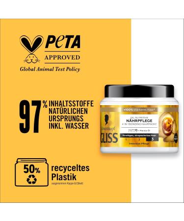 Gliss 4 in 1 Oil Nutritive Nourishing Care (400 ml) Hair treatment with HAPTIQ system & marula oil nourishes coarse and damaged hair hair mask for sensual softness - Buy Online on GoSupps.com