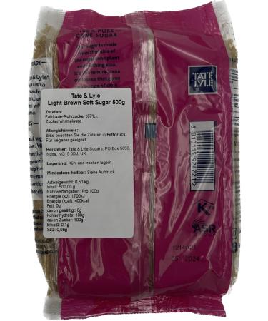 Tate And Lyle Fairtrade Light Brown Soft Cane Sugar 500G - Premium Quality Sweetener for Baking & Cooking | Buy Online - Fast International Shipping - Buy Online on GoSupps.com