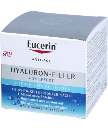  Eucerin Eucerin Hyaluron-Filler Night Moisturizing Booster 50 ml Anti-Wrinkle Face Cream 72 h Night Face Cream with Hyaluronic Acid - Buy Online on GoSupps.com