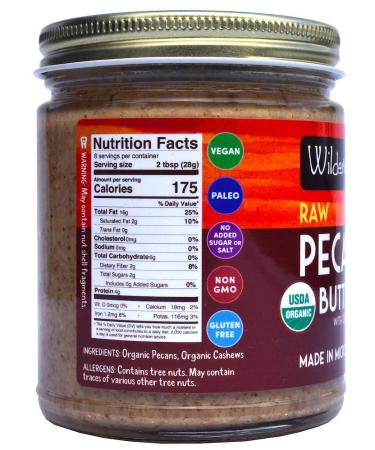 Wilderness Poets Organic Raw Pecan Butter & Cashews - 8 oz (227g) | Nutritious & Delicious - Buy Online on GoSupps.com