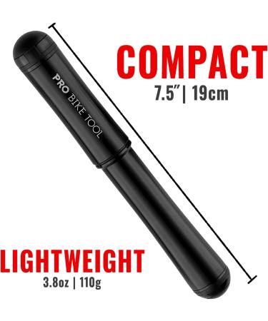 Premium Mini Bike Pump - High Pressure PSI - Presta and Schrader Valves - Ideal for Road and Mountain Bikes - Black - Buy Online on GoSupps.com