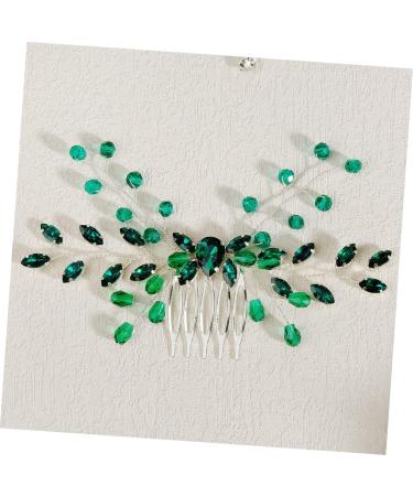 Didiseaon Green Hair Comb for Girls Formal Hair Accessories for Women Bridal Hair Clips Rhinestone Hair Combs Hair Accessories for Girls Hair Topper Bride Crystal Simple Decorate - Buy Online on GoSupps.com