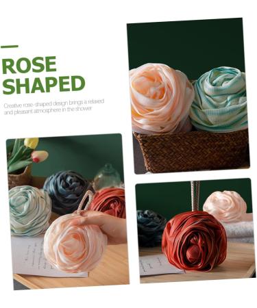 Healeved 4pcs Rose Bath Ball | Men's Shower Gel Mesh Pouf & Body Scrub | Soft & Reusable Loofah for Bathing - Buy Online on GoSupps.com