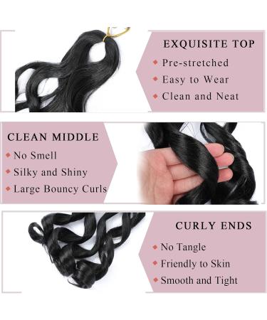 French Curly Braiding Hair 16 Inch 8 Pack - Lightweight Synthetic Easy Braid Extensions for Braids - Pre Stretched & Bouncy Braiding Hair - 1B Color - Buy Online on GoSupps.com