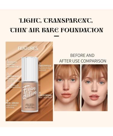 Flawless Finish Liquid Foundation Matte Finish Full Coverage Concealer Even Skin Tone Long Lasting Lightweight Moisturizing & Nourishing Mask Wrinkles & Wrinkles Natural Color - Buy Online on GoSupps.com