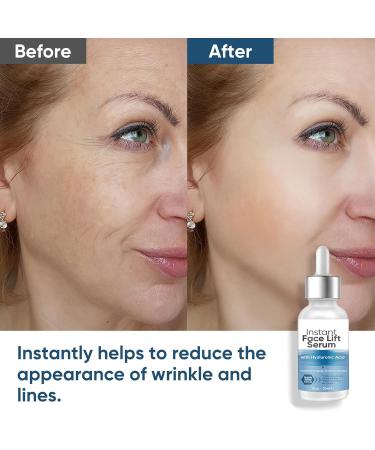 Instant Face Lift Serum 2 Minute Temporary Skin Tightening Serum with Hyaluronic Acid Visibly Lift & Firm Sagging Skin for Face & Neck - Buy Online on GoSupps.com