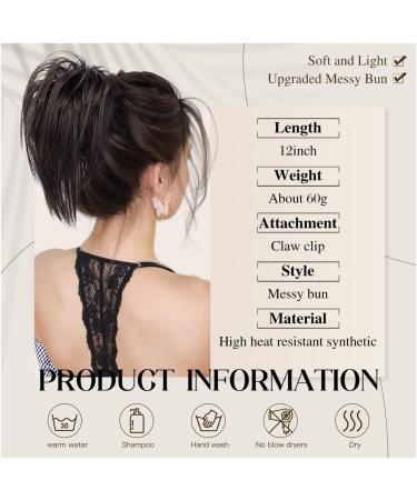 Bun Hair Piece Synthetic Claw Clip Messy Bun Hair Extensions Fluffy Chignon Black Blonde Hair Bun Updo False Natural Hairpiece for Women Hair Pieces for Women(22H613) - Buy Online on GoSupps.com