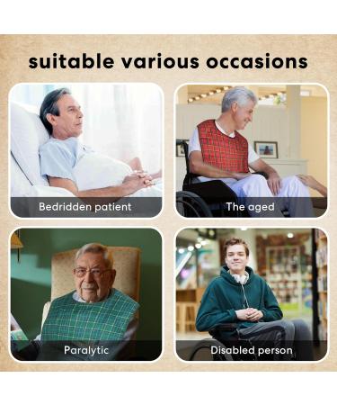 Sumotia 3 Pack Adult Bibs with Crumb Catcher - Waterproof & Reusable Clothing Protectors in Pinstripe | Ideal for Seniors & Dining - Buy Online on GoSupps.com