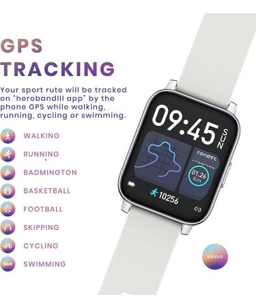 yussa Smart Watch | Latest Generation 2022 | Blood Pressure Monitor | Blood Oxygen SpO2 | Heart Rate | Sleep Monitor | IP67 Waterproof | Fitness Tracker | for Women and Men white - Buy Online on GoSupps.com