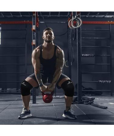 AEOLOS Knee Sleeves | 7mm Compression Braces for Heavy Lifting & Squats | Large Black3 - Ideal for Sports & Gym - Buy Online on GoSupps.com