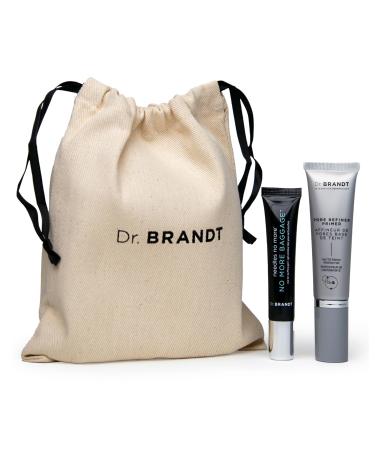 Dr. Brandt Depuffing & Pore Refining Duo - Includes Needles No More No More Baggage (0.5 oz) Pores No More Pore Refiner Primer (1 oz) & Travel Pouch