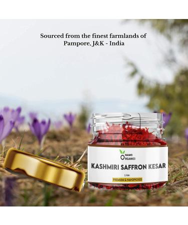 Organic Care Namo Organics - 1 Gm Kashmiri Kesar/Saffron Threads for Pregnant Women | 100% Pure & Organic Saffron - Lab Certified A++ Grade - Buy Online on GoSupps.com