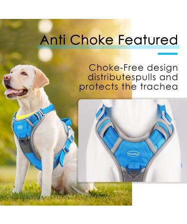 Thinkpet Anti Zug Dog Harness - Adjustable Reflective & Breathable with Handle for Easy Control | No Choking Design | Blue Small (1 Pack) - International Shipping Available - Buy Online on GoSupps.com