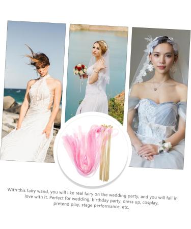 30pcs Heart-Shaped Pink Glitter Wedding Ribbon Sticks | Fairy Wands & Cosplay Decorations - Perfect for Events & Parties - Buy Online on GoSupps.com