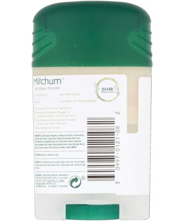 Mitchum Men Natural Deodorant Stick - Aluminum-Free, Vegan, Cruelty-Free with Cedarwood - 96% Natural Ingredients - Buy Online on GoSupps.com