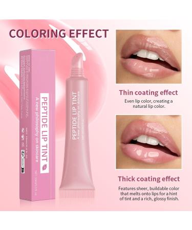 Tinted Lip Gloss - Powerful Moisturizing Peptide Lip Tint | Moisturizing Peptide Lip Gloss | Plumping & Glitter Shine Lip Gloss | Glossy Jelly Liquid - Buy Online on GoSupps.com