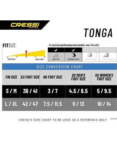 Cressi Adult Adjustable Snorkeling Fins - Lightweight Design for Traveling - Tonga L/XL Black/Black - Buy Online on GoSupps.com