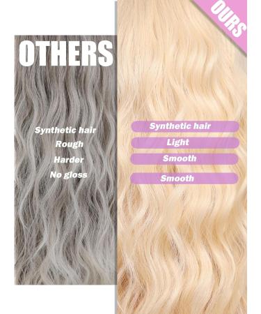 WOKESTAR Bob Curly Wig 12 Blonde Pink Highlights | Short Synthetic Wavy Wig for Women - Buy Online on GoSupps.com