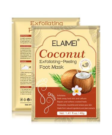 Premium foot mask 2 pairs to remove cornea cornea sock foot peel mask effective in calluses dead and dry skin coconut foot peeling mask socks for men and women