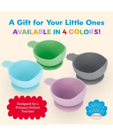 Nana's Manners Stage 1 Suction Bowl Set for Babies Aged 4 Months Plus - Weaning Bowl for Infant Kids - Purple - Buy Online on GoSupps.com
