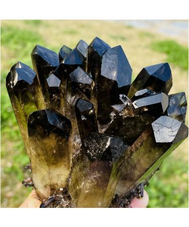 Natural Crystal Rough Crystal Cluster Natural Beatiful Black Quartz Crystal Cluster Specimen (Size : 650-700g) - Buy Online on GoSupps.com