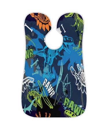 Dinosaur Bones Beard Bib Apron - Non-Stick Waterproof Hair Catcher for Men | Perfect Grooming Gift with Suction Cups - Buy Online on GoSupps.com