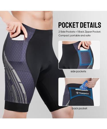 Tomshoo Padded Cycling Pants - Breathable & Quick-Dry Bicycle Shorts with Pockets | Gray Shock-Damping Bike Shorts - Buy Online on GoSupps.com