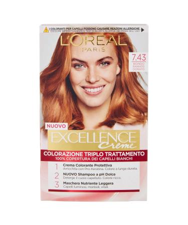 L'OREAL Excellence7 43 No Golden Copper Blonde - Hair dye 7.43 Copper Gold Blonde