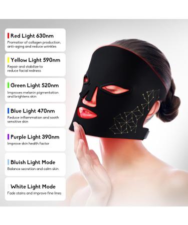 7 Color LED Red Light Therapy Mask - Anti-Aging Portable Facial Skin Care with Remote Control - Buy Online on GoSupps.com