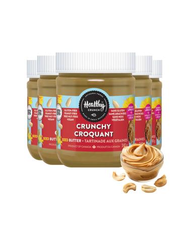 Healthy Crunch Seed Butter Crunchy Flavor 6 Units x 340g - Sunflower Butter Nut Butter Alternative - Organic Non-GMO Vegan-Friendly - High Protein No Added Sugar - Ideal for Snacks & Spreads