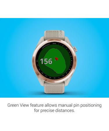 Garmin Approach S42 GPS Golf Smartwatch - 1.2 Touchscreen, 42k+ Preloaded Courses, Rose Gold Ceramic Bezel - Tan Silicone Band | 010-02572-12 - Buy Online on GoSupps.com