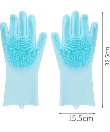 Xfly Pet Grooming Gloves & Nursing Shoes Silicone Brush for Cats & Dogs Hangable Design for Bathing & Massaging (Blue) - Buy Online on GoSupps.com