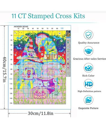Eiazuiks Stamping Cross Stitch Kit - 4 Pack Gnome Counting for Adults - DIY Home Decor Patterns 11.8x15.7 - Buy Online on GoSupps.com
