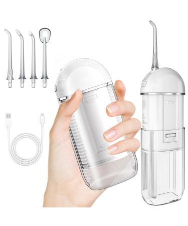 Cordless Water Dental Flosser for Teeth: Mini Water Dental Picks for Teeth Cleaning with Telescopic Water Tank Travel Water Flossers Teeth Cleaner Picks IPX7 Waterproof Rechargeable Oral Irrigator