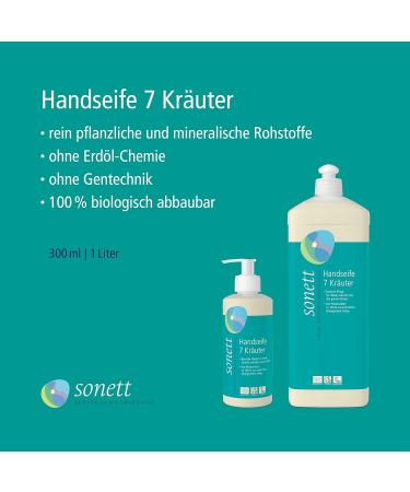 Sonett Hand Soap 7 Herbs 300ml - Eco-Friendly Natural & Organic Cleanser for All Skin Types - International Shipping Available - Buy Online on GoSupps.com