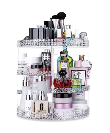 Awenia Makeup Organizer 360-Degree Rotating, Adjustable Makeup Storage, 7 Layers Large Capacity Cosmetic Storage Unit, Fits Different Types of Cosmetics and Accessories, Plus Size (Acrylic Clear)