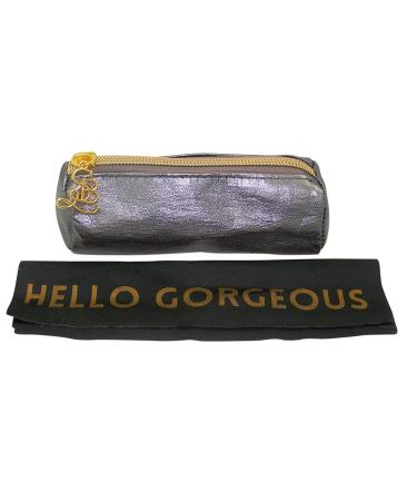 Gun Metal Gray Coin Zip Pouch with Microfiber Cleaning Cloth 5 Inch