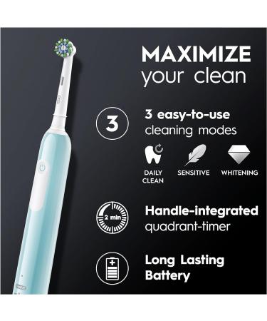 Oral-B Pro 1 Electric Toothbrush for Adults | Christmas Gifts | Pressure Sensor, 3D Cleaning, Floss Action Head | UK Plug | Blue - Buy Online on GoSupps.com